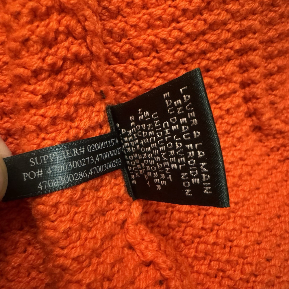 Lauren Ralph Lauren Knit Sweater Coat Size:M Orange Cardigan Full Zip Button - Picture 14 of 16